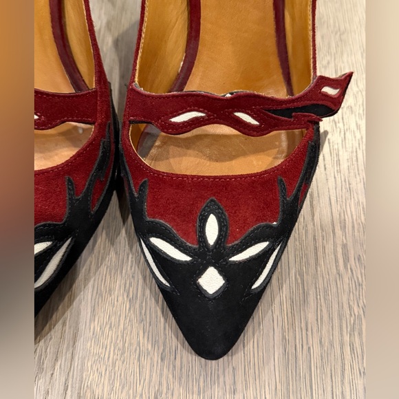 Isabel Marant Kylie Red and Black Heels - Picture 2 of 7